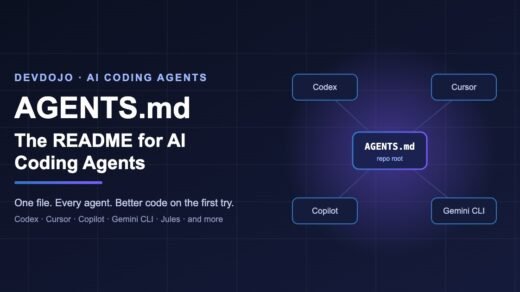 AGENTS.md guide banner: one instructions file shared by Codex, Cursor, Copilot and Gemini CLI
