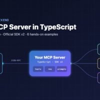 Build an MCP Server in TypeScript – diagram of an AI app connecting to an MCP server with database, GitHub API and files