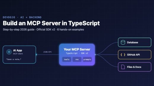 Build an MCP Server in TypeScript – diagram of an AI app connecting to an MCP server with database, GitHub API and files